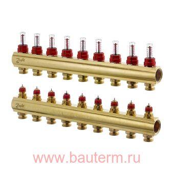 Коллектор FHF 9+9 с ротаметрами, Danfoss