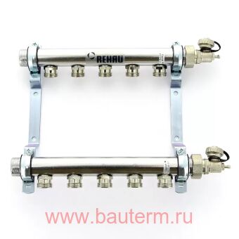 Коллектор HLV на 9 групп нерж сталь 1"х3/4" радиаторный REHAU RAUTITAN