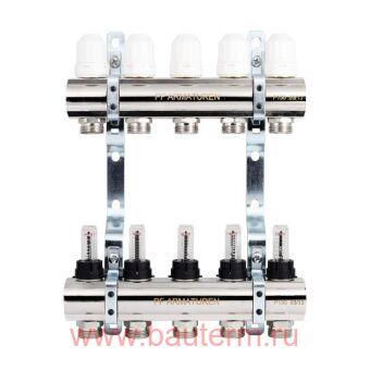 Коллекторный блок с расходомерами ProFactor 1" х 3/4"ш (6) (1/2)