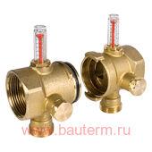 Два крайних элемента модульного коллектора с расходомером 1" x 3/4"E x DN32 GIACOMINI