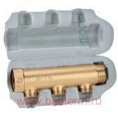 Коллектор в теплоизоляции 1 1/4" на 3 вых. 3/4 нар. Caleffi для кондиционеров