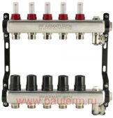 Коллекторный блок из нерж. стали с расходомерами ProFactor 1" х 3/4"ш (7) (1/5)